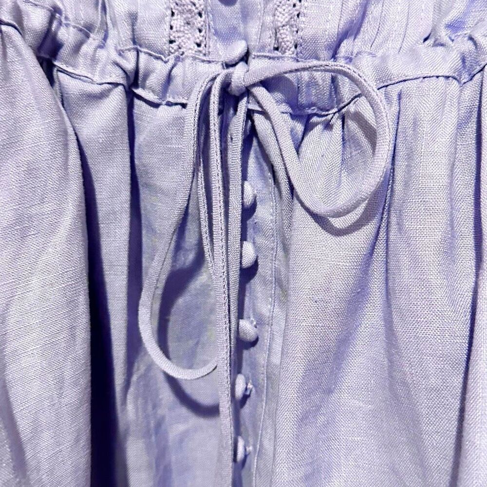 NWT Joslin Harriet Linen Mini Dress 6 Beachy Boho Cottage Pastel Fairy $400 MSRP - Picture 11 of 12